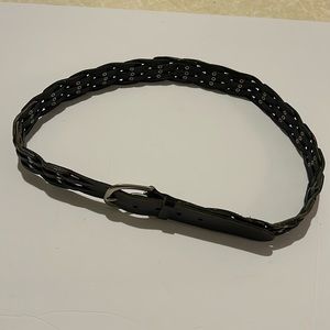Black Leather Riveted belt XL
